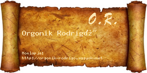 Orgonik Rodrigó névjegykártya